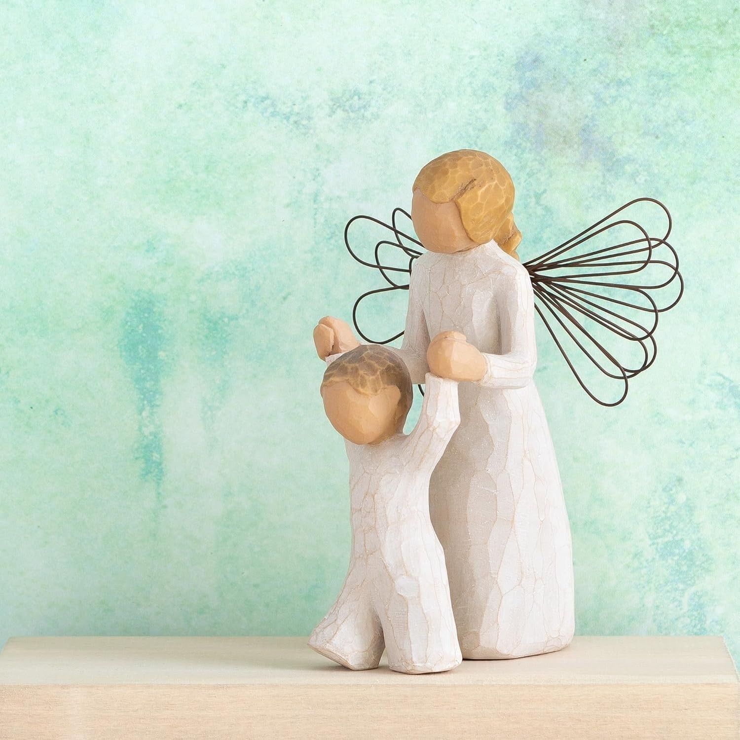 Guardian Angel Figurine with Child 12.5cm ✨ Hand-Painted Sculpture Gift Set