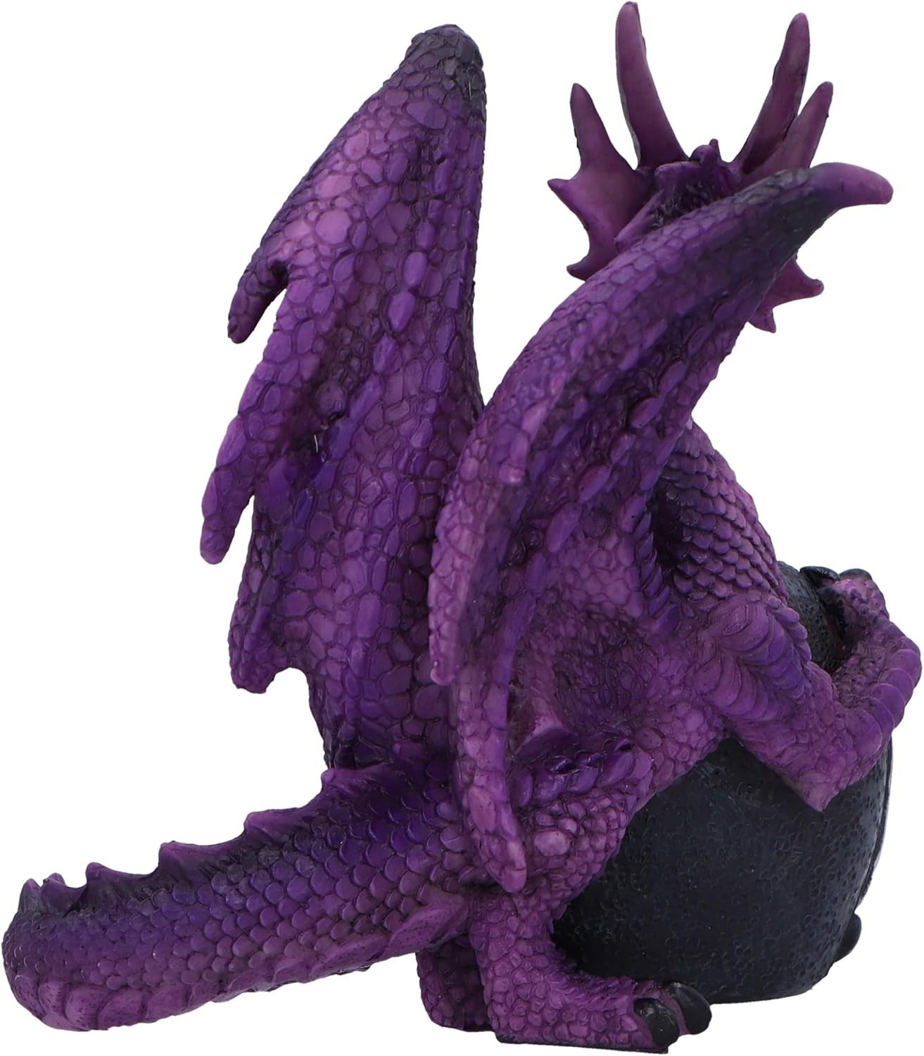 Purple Dragon Geode Ornament 11.5cm | Crystal Sphere Fantasy Figurine Gift Decor