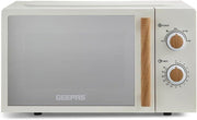 Geepas 20L Microwave Oven 700W Solo 5 Power Levels Cream Compact