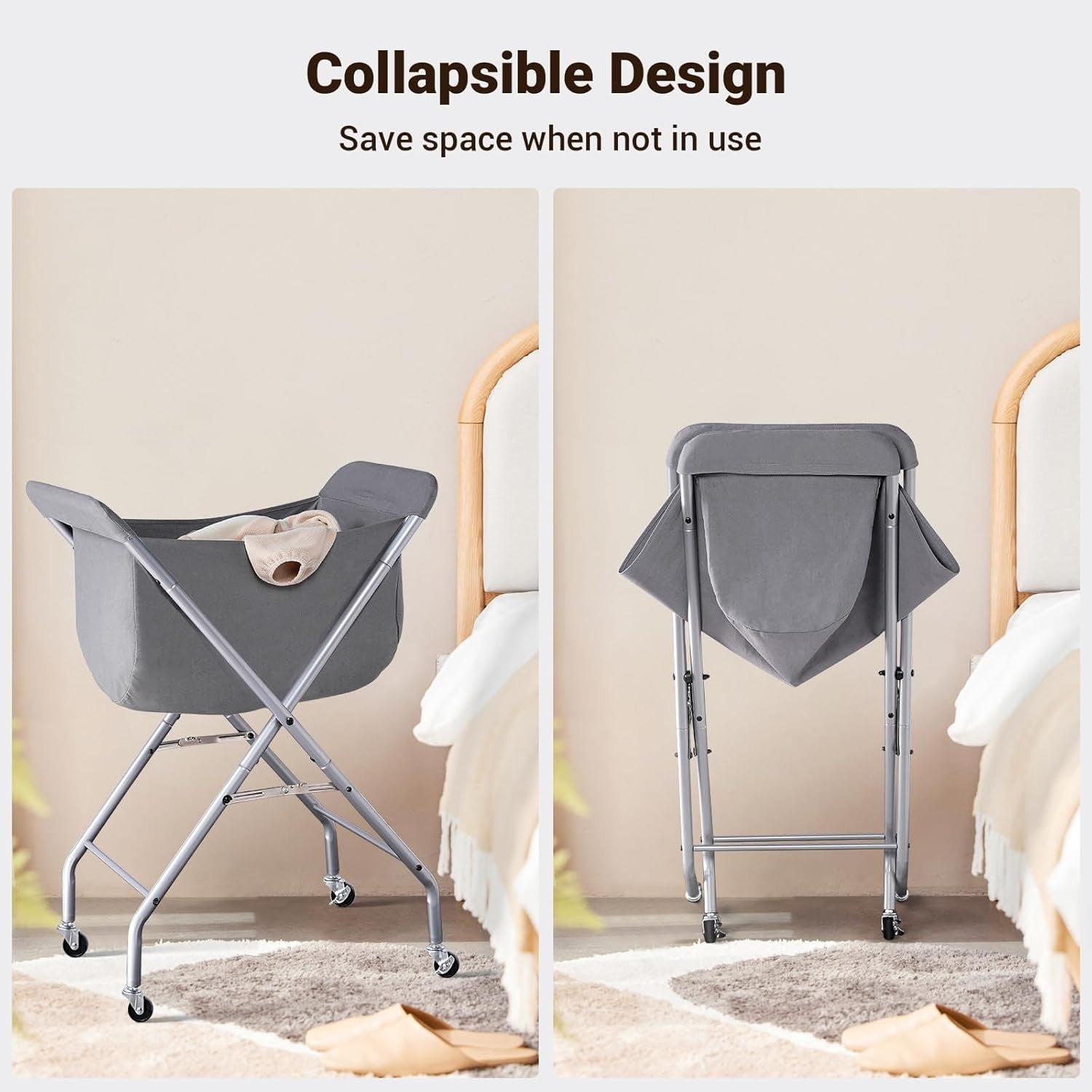 Rolling Laundry Cart with Wheels Large 32 Hamper Removable Liner Bag Metal Frame