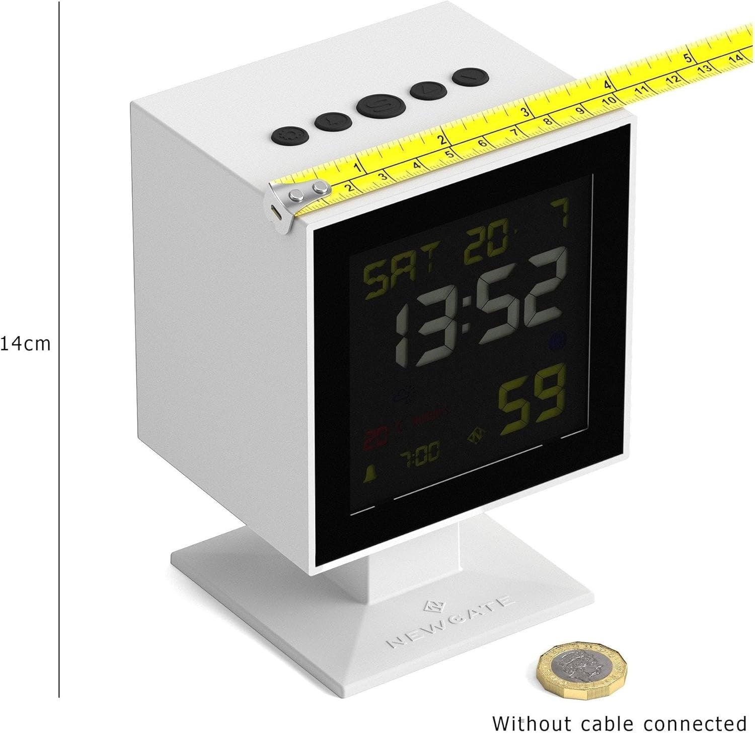 Digital Alarm Clock Large LCD Retro Square Desk Bedside Time Display
