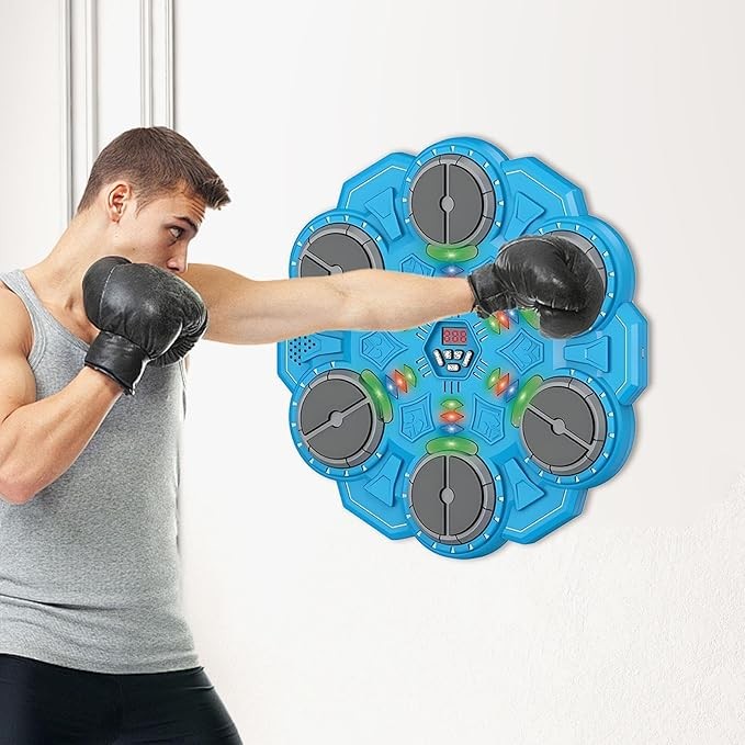 Kids Music Boxing Punch Pad LED Wall Mounted Interactive Fitness Game