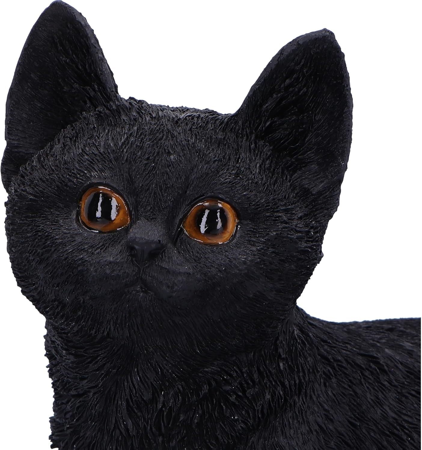 Black Cat Figurine 20cm • Resin Cat Ornament • Playful Kitten Home Decor Gift