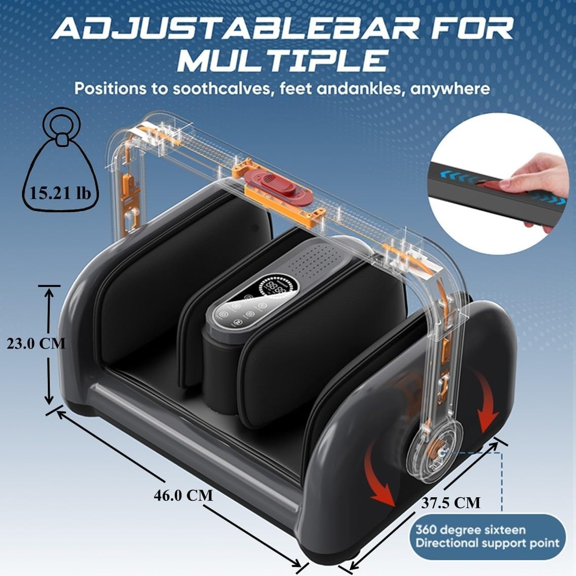 Electric Foot Massager with 5 Modes & 8D Airbag | Shiatsu Calf & Leg Massage