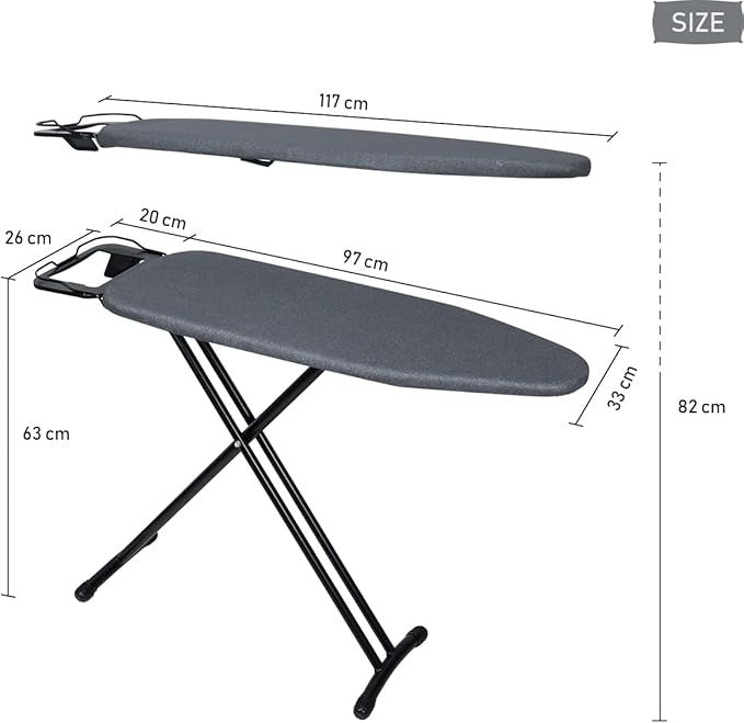 Compact Adjustable Ironing Board Foldable with Iron Rest Heat Resistant