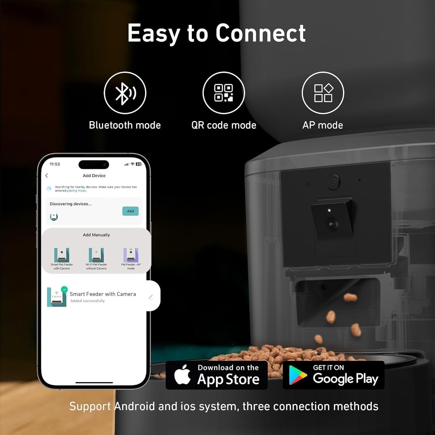 8L Automatic Pet Feeder Camera WiFi 1080P Smart Food Dispenser App
