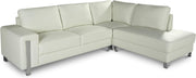 White Faux Leather 5-Seater L-Shaped Corner Sofa with Chaise – Durable Vegan Lea