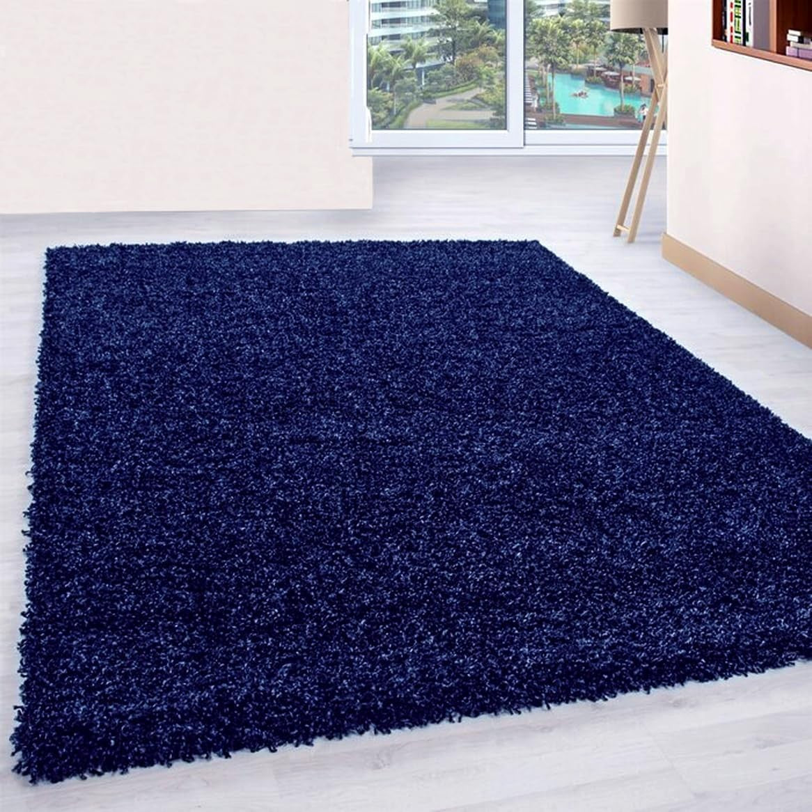 Extra Large Shaggy Rug 160x230cm 5cm Thick Soft High Pile Navy Blue Carpet