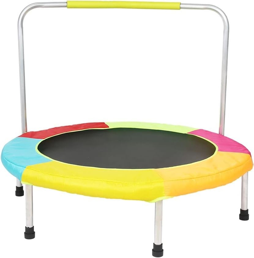 37 Inch Foldable Kids Trampoline Indoor Outdoor Toddler Bounce Handle