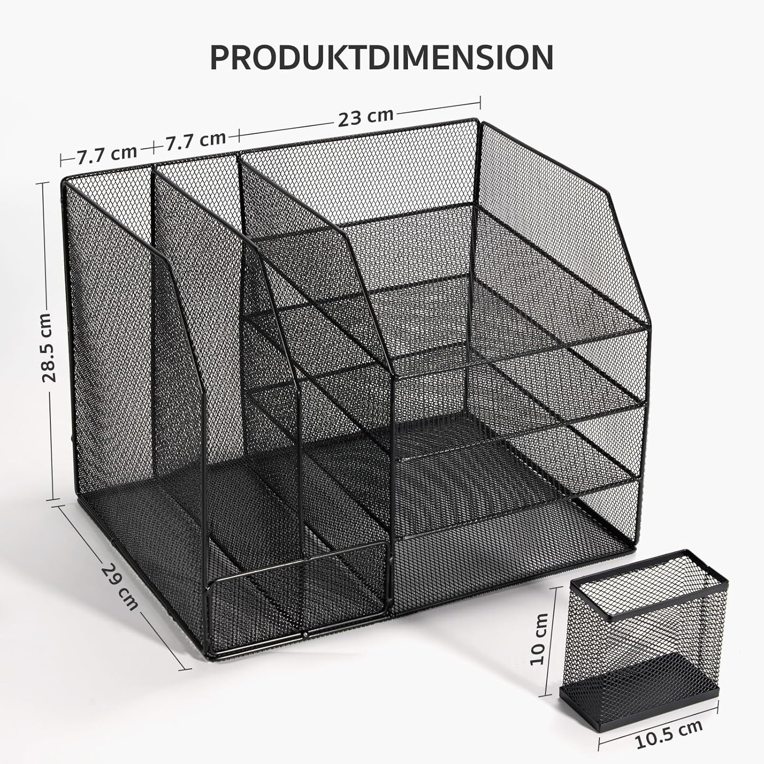 4-Tier Stackable Desk Organizer Letter Tray – Metal File Holder