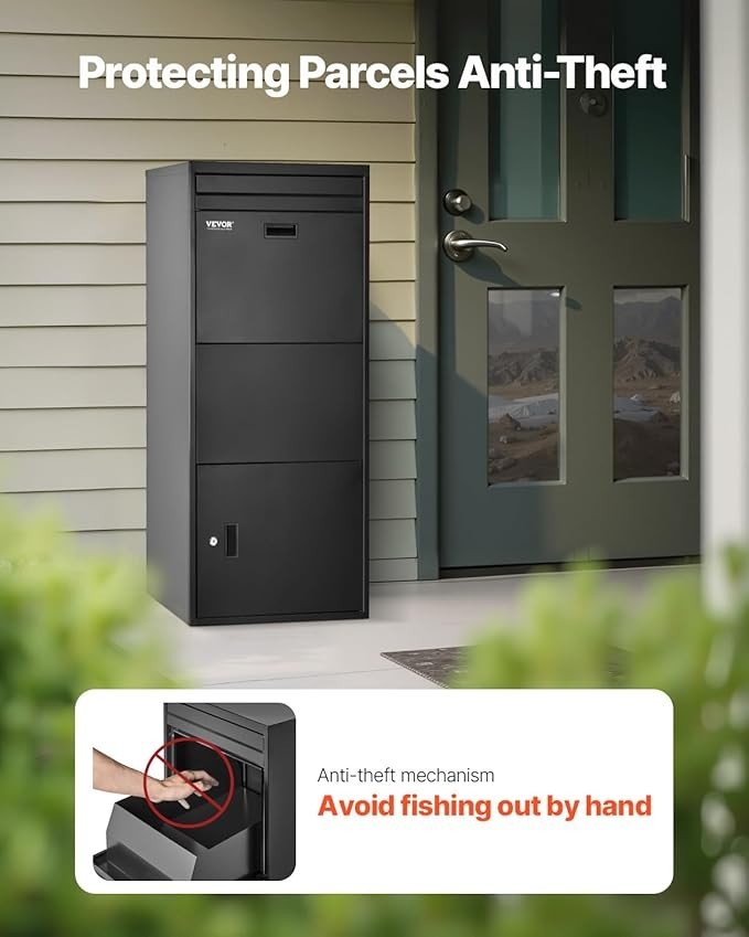Lockable Parcel Drop Box Outdoor Mailbox – Anti-Theft, Weatherproof, Large