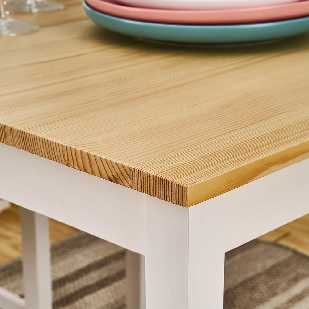 Solid Pine Dining Table & Chairs Set | Durable Kitchen Furniture, Natural
