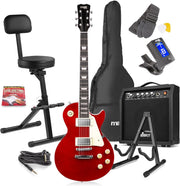 Electric Guitar Starter Kit SC Style 40W Amp Stool Stand Red