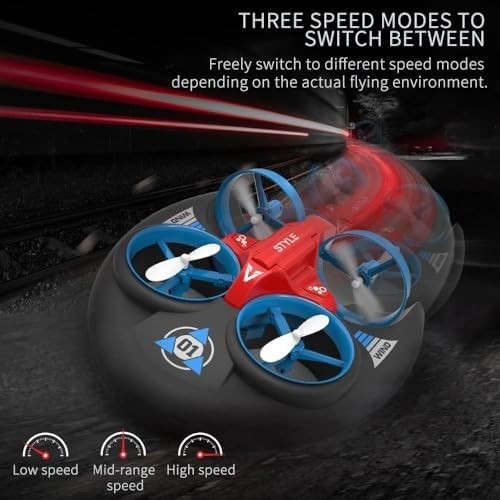 OBEST 3-in-1 RC Drone, Car & Boat Toy for Kids, 360° Roll, Air Pressure Control