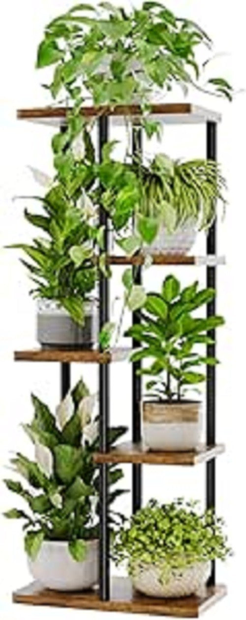 5 Tier Metal Plant Stand Indoor Outdoor Corner Flower Shelf Display Rack