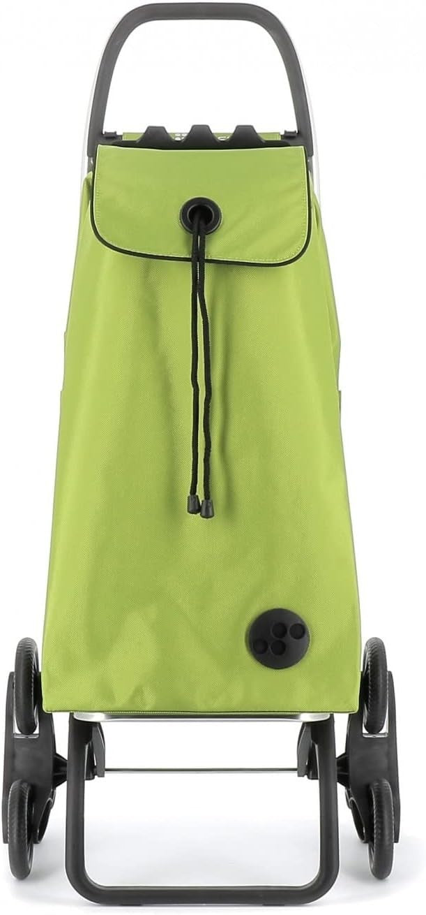 Foldable 6-Wheel Stair Climber Shopping Trolley – Lightweight Aluminium, Lime