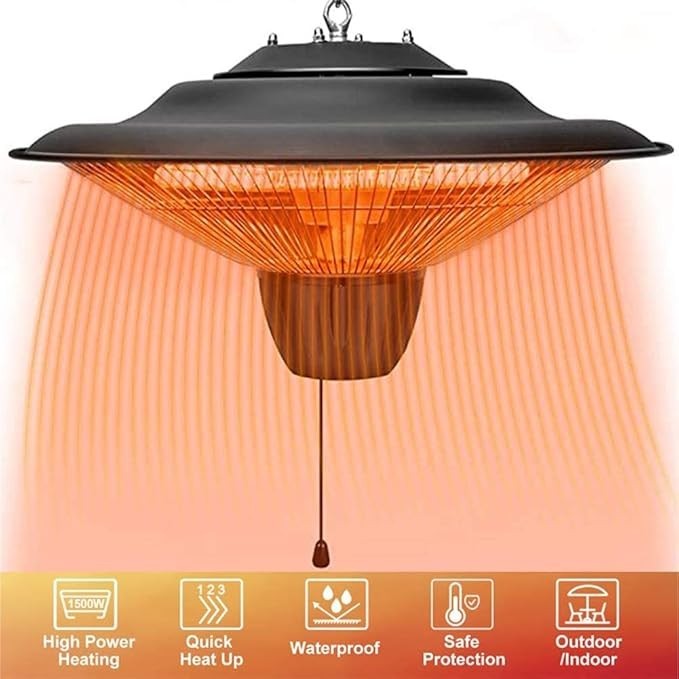 Outdoor Electric Patio Heater 2000W Ceiling Hanging Radiant Garden Balcony