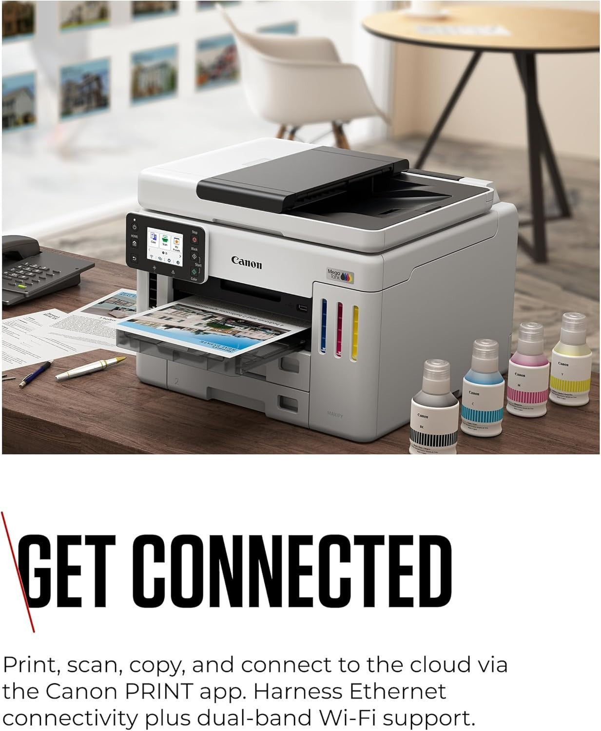 Wireless Colour MegaTank Office Printer Scanner Copier Auto-Duplex White