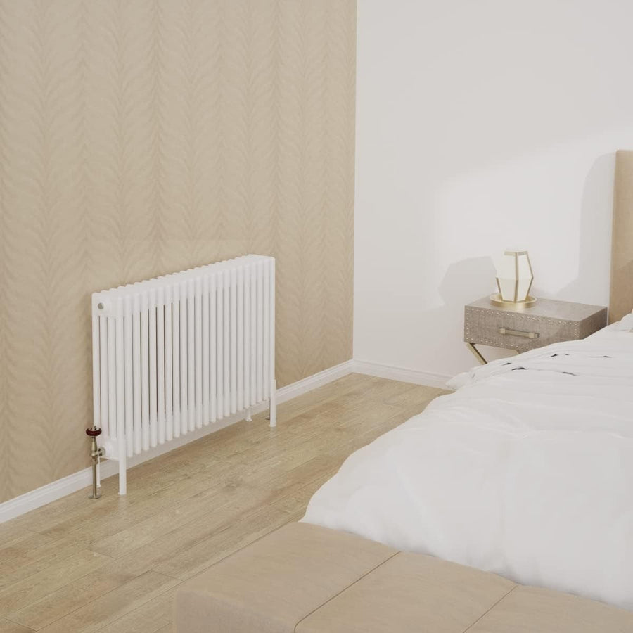 4 Column Horizontal Radiator 600x1010mm White Cast Iron Style