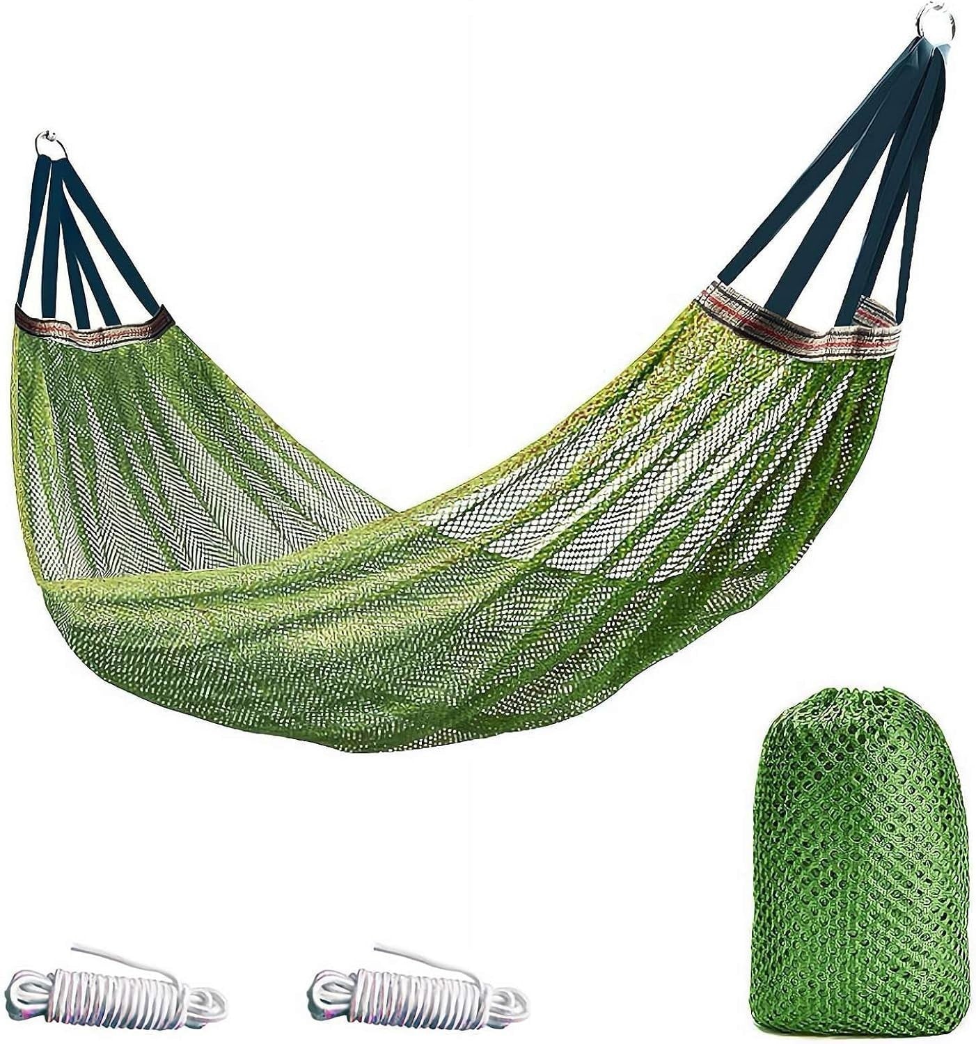 Portable Lightweight Camping Hammock 400lb Load Nylon with Tree Straps Green