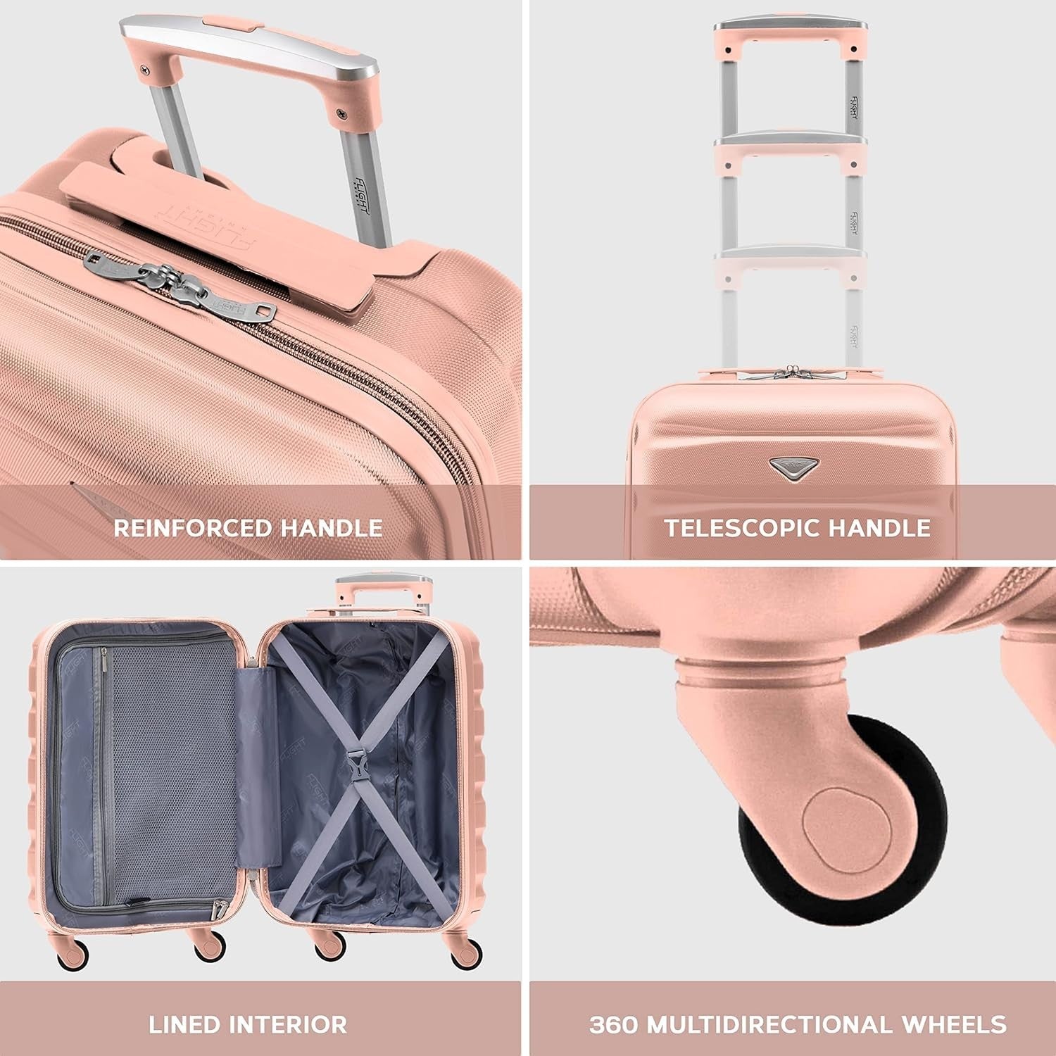 Medium 25” ABS Check In Suitcase Lightweight Hard Shell 4 Wheels