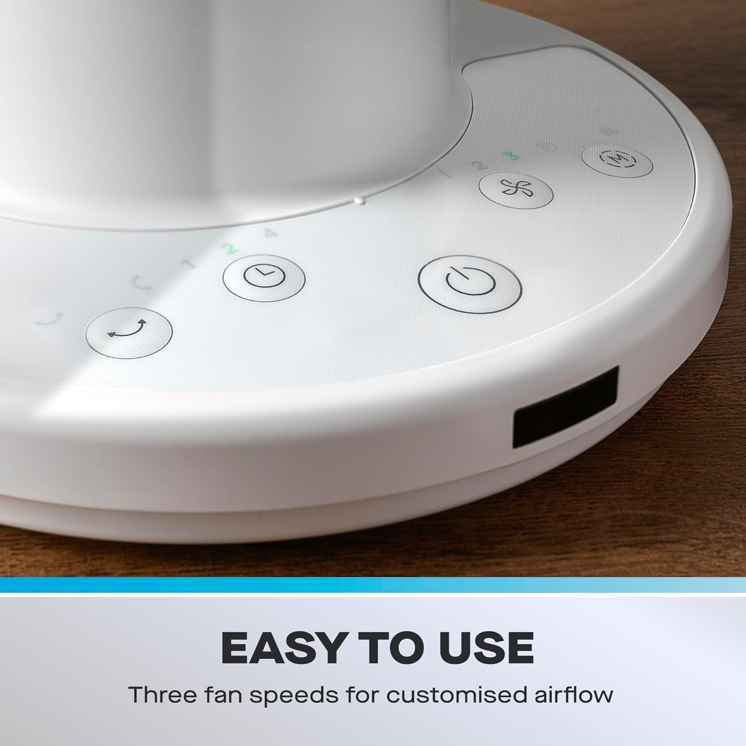 8-Inch Compact Oscillating Desk Fan – Quiet 3-Speed Remote Control Cooling Air