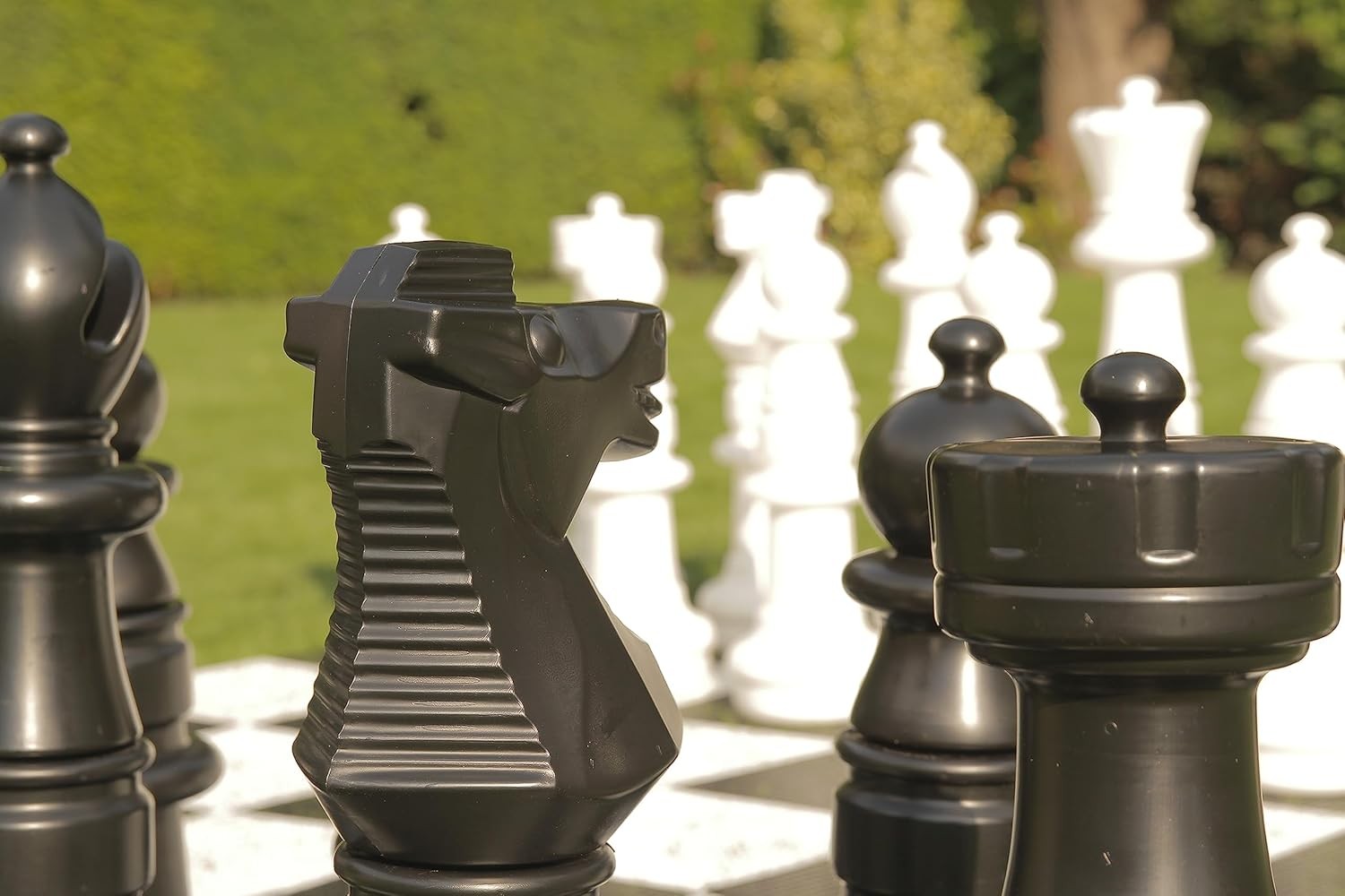 Giant 90cm Outdoor Mega Chess Set with Board Mat | UV-Treated Garden Chess