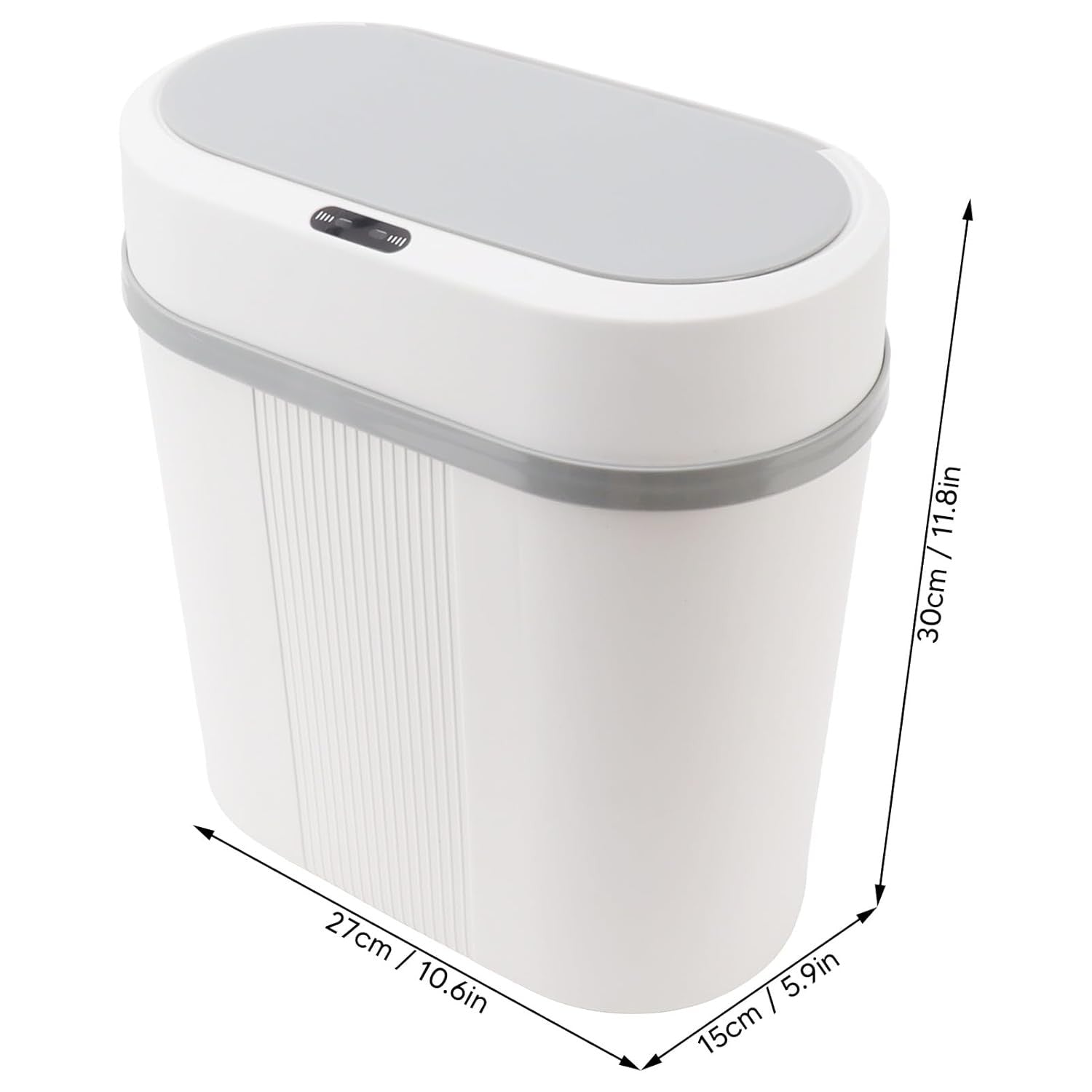 Smart Touchless Slim Trash Can Motion Sensor Narrow Bin White