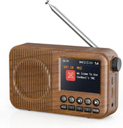Portable Digital Radio Bluetooth Rechargeable Dual Alarm Colour Display