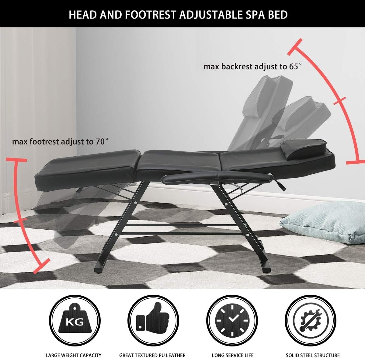 Adjustable Pedicure Salon Stool With Foot Spa Basin Rolling Chair