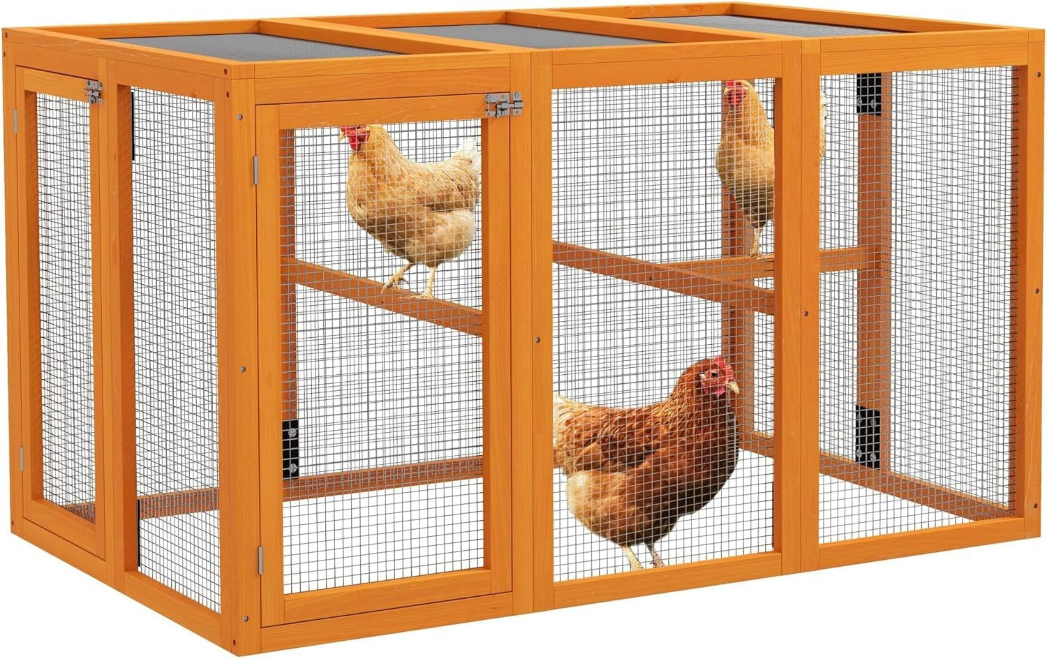 Wooden Chicken Coop Run 140cm Outdoor Hen House w Perches