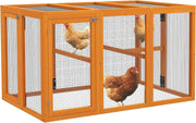 Wooden Chicken Coop Run 140cm Outdoor Hen House w Perches
