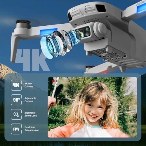 Foldable GPS Drone with Dual HD Cameras, Brushless Motor, Follow Mode