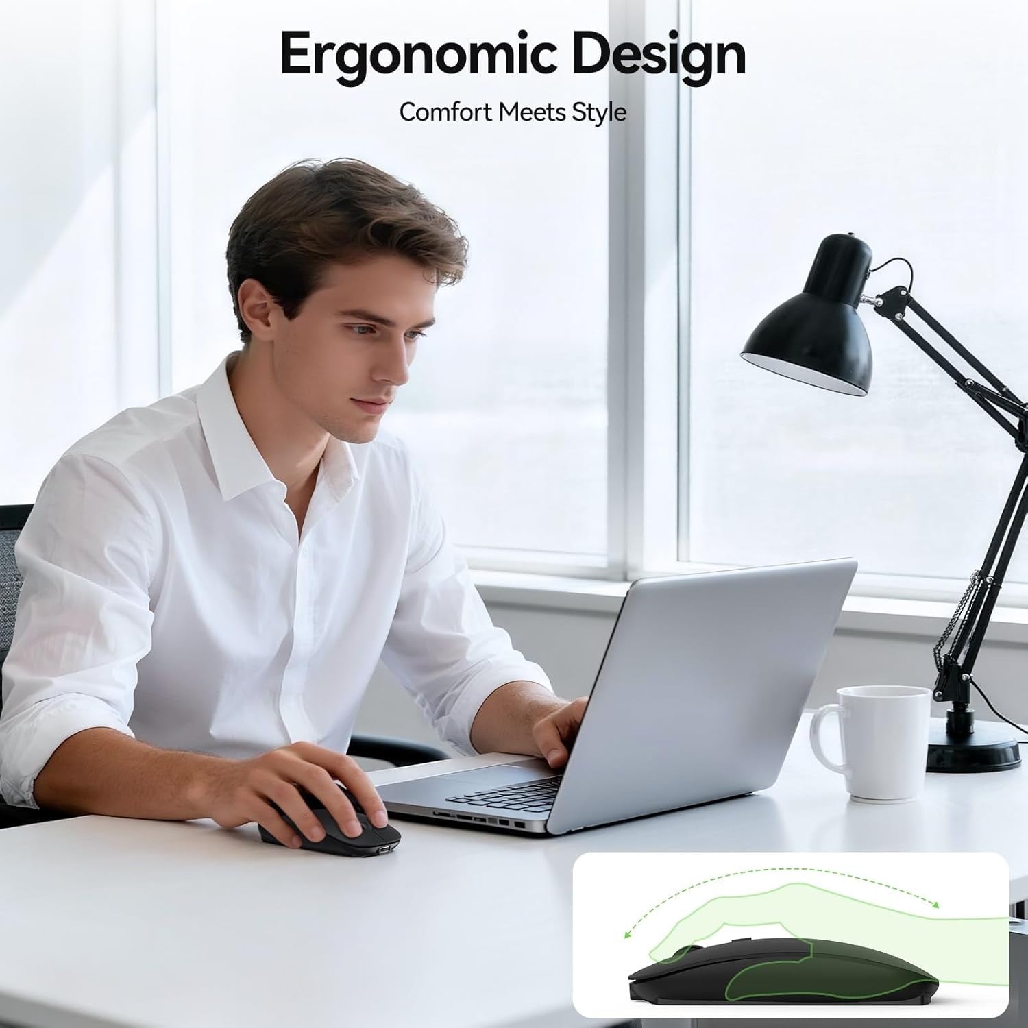 Slim Bluetooth Wireless Mouse Rechargeable 4800 DPI USB-C Silent