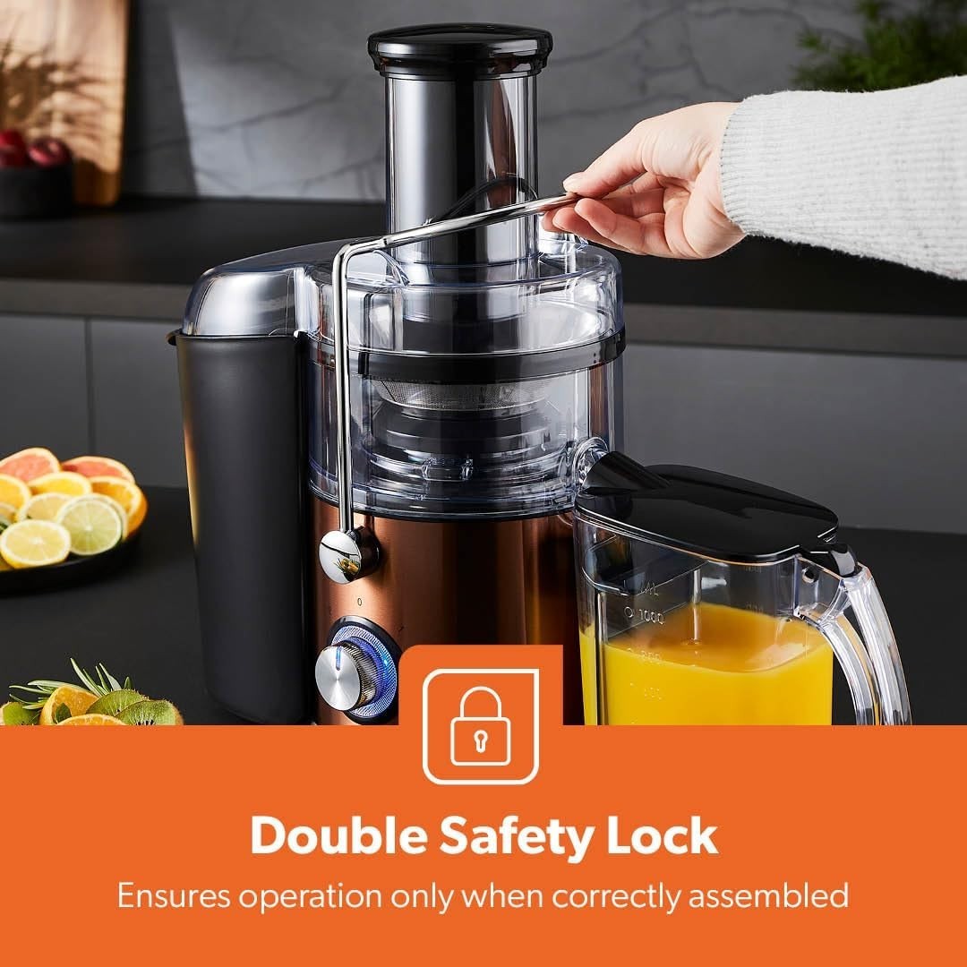 800W Centrifugal Juicer Whole Fruit Vegetable Extractor 75mm Wide Mouth