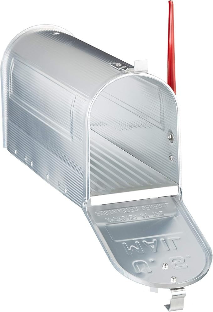 American Style Mailbox Silver Aluminium Lockable Weatherproof