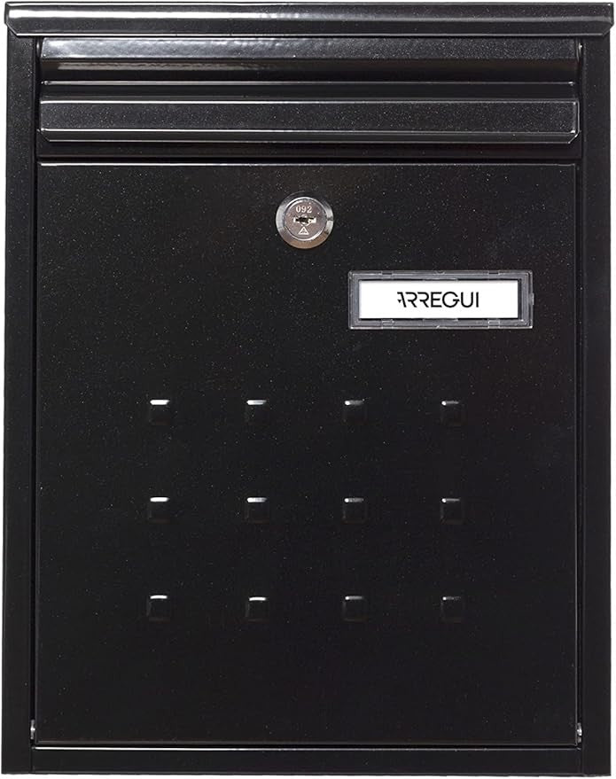 Wall Mounted Outdoor Mailbox DIN A4 Size Lockable Steel Post Box Weatherproof