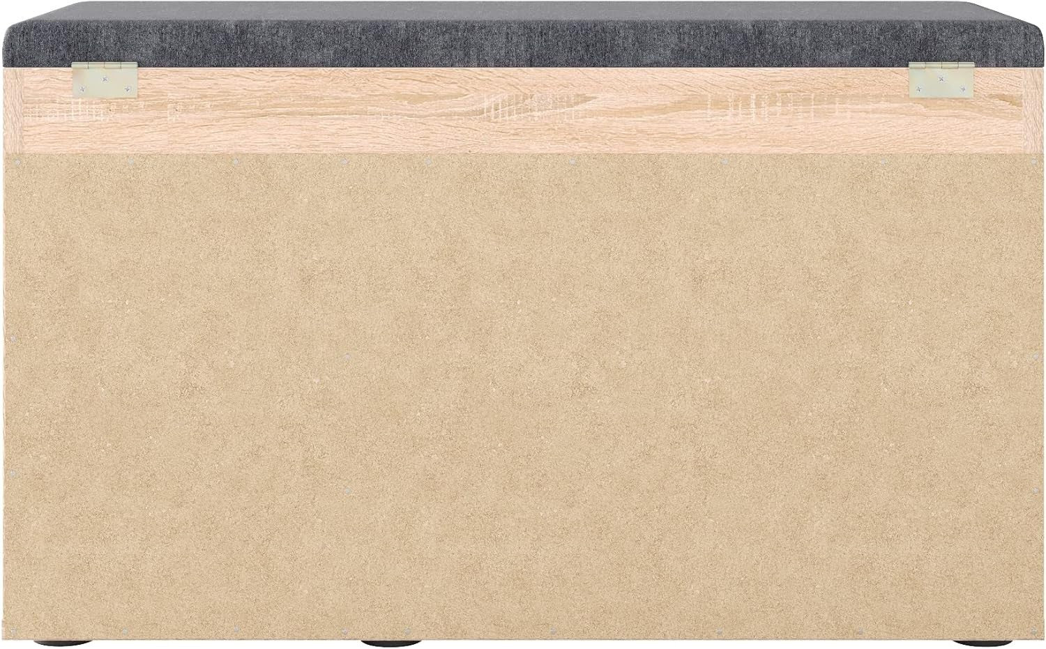 Sonoma Oak Grey Shoe Storage Bench with Cushion – Entryway Hallway Seat 80cm