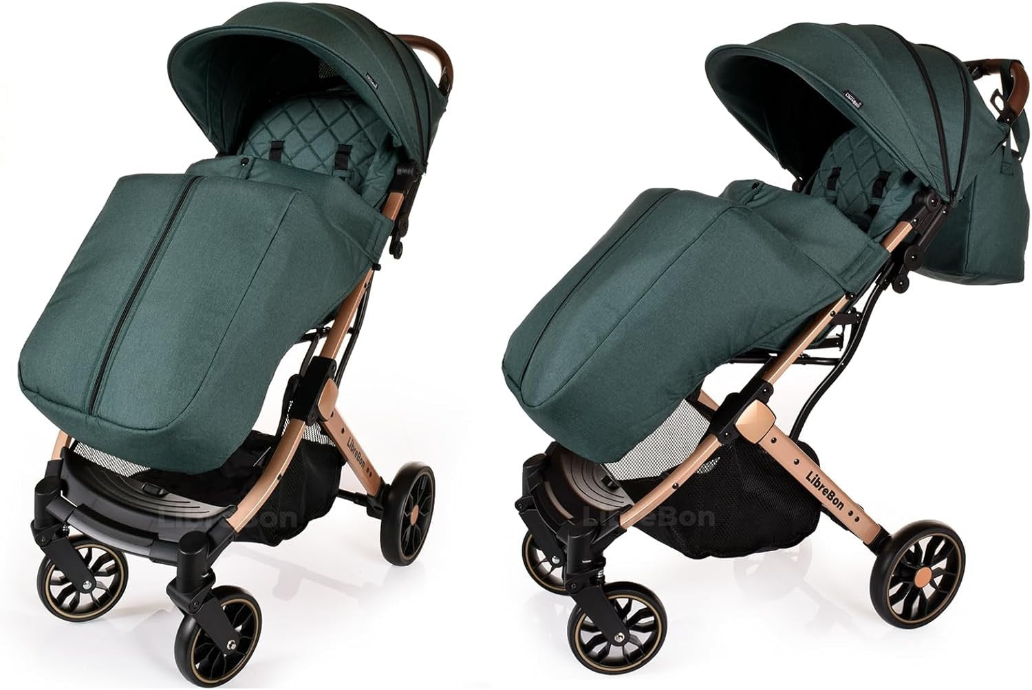 Lightweight Travel Stroller One Hand Fold Compact Buggy Foot Cover Set