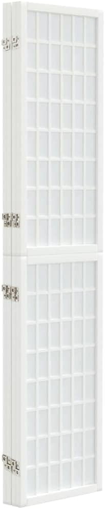 4 Panel White Shoji Room Divider 160x170cm Folding Wooden Privacy Screen Home