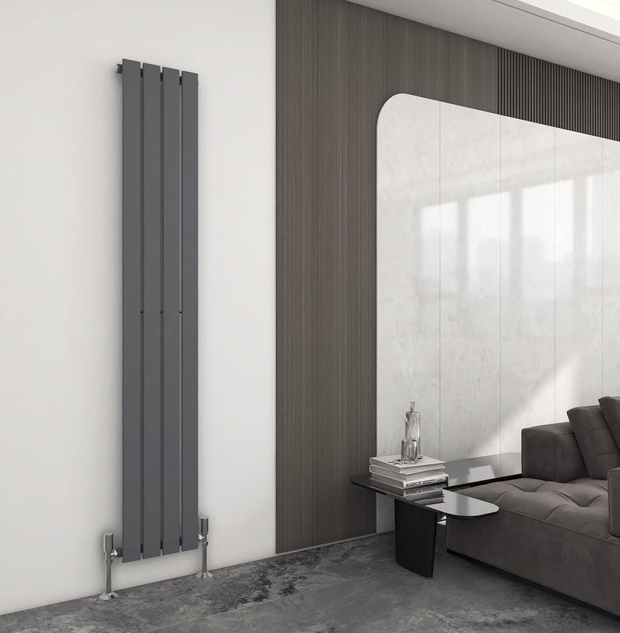 Designer Flat Panel Radiator 1800x272mm Anthracite Modern Wall Heater