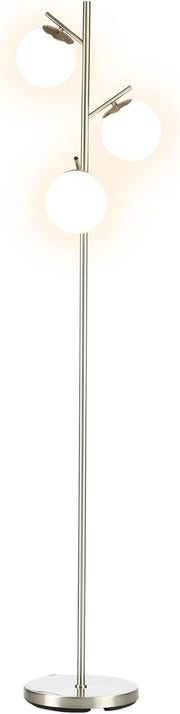 Modern 3-Light Tree Floor Lamp with Globe Shades & Sturdy Steel Base
