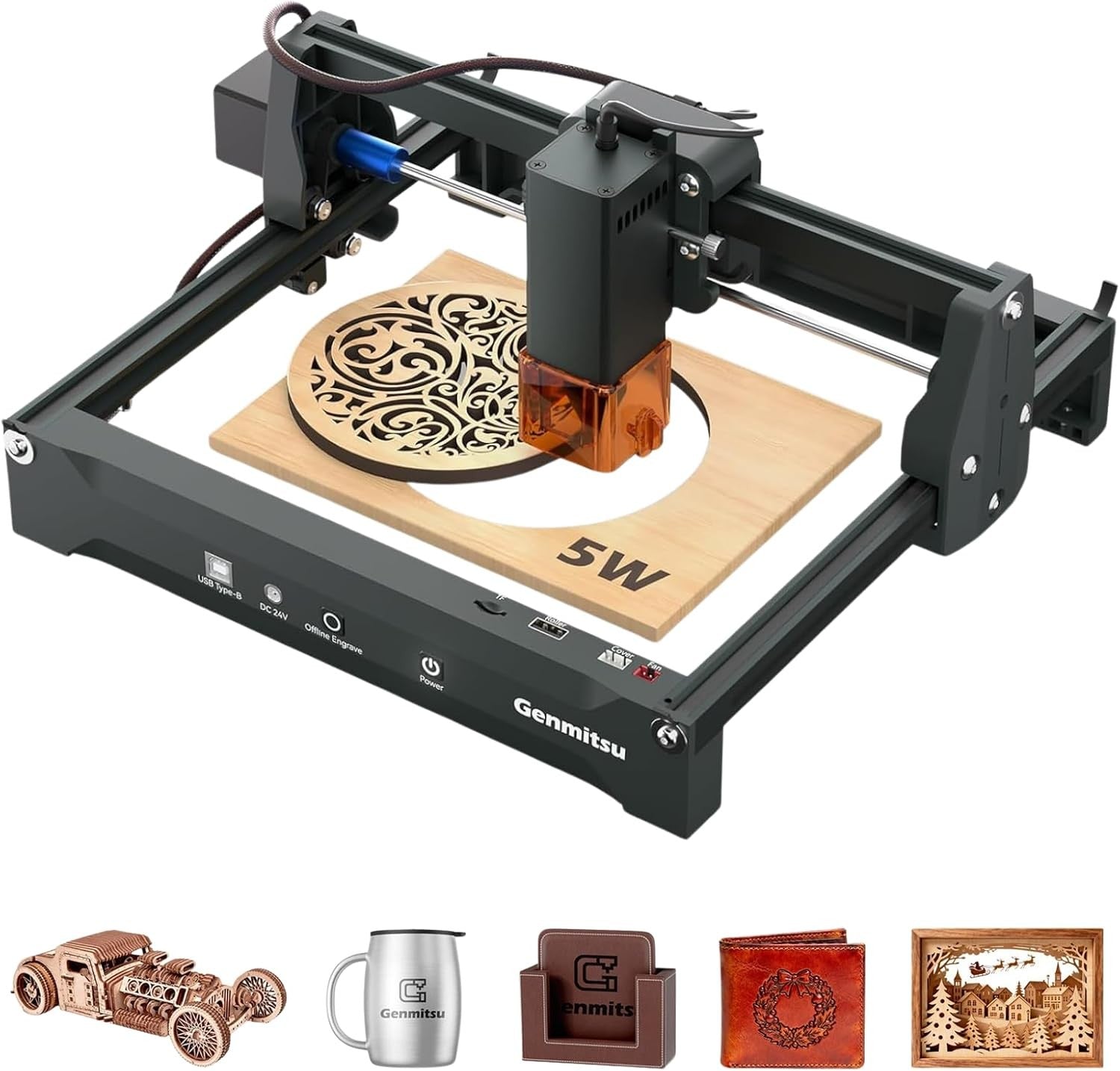 5W Laser Engraver Machine CNC Cutter for Wood Acrylic Leather Glass