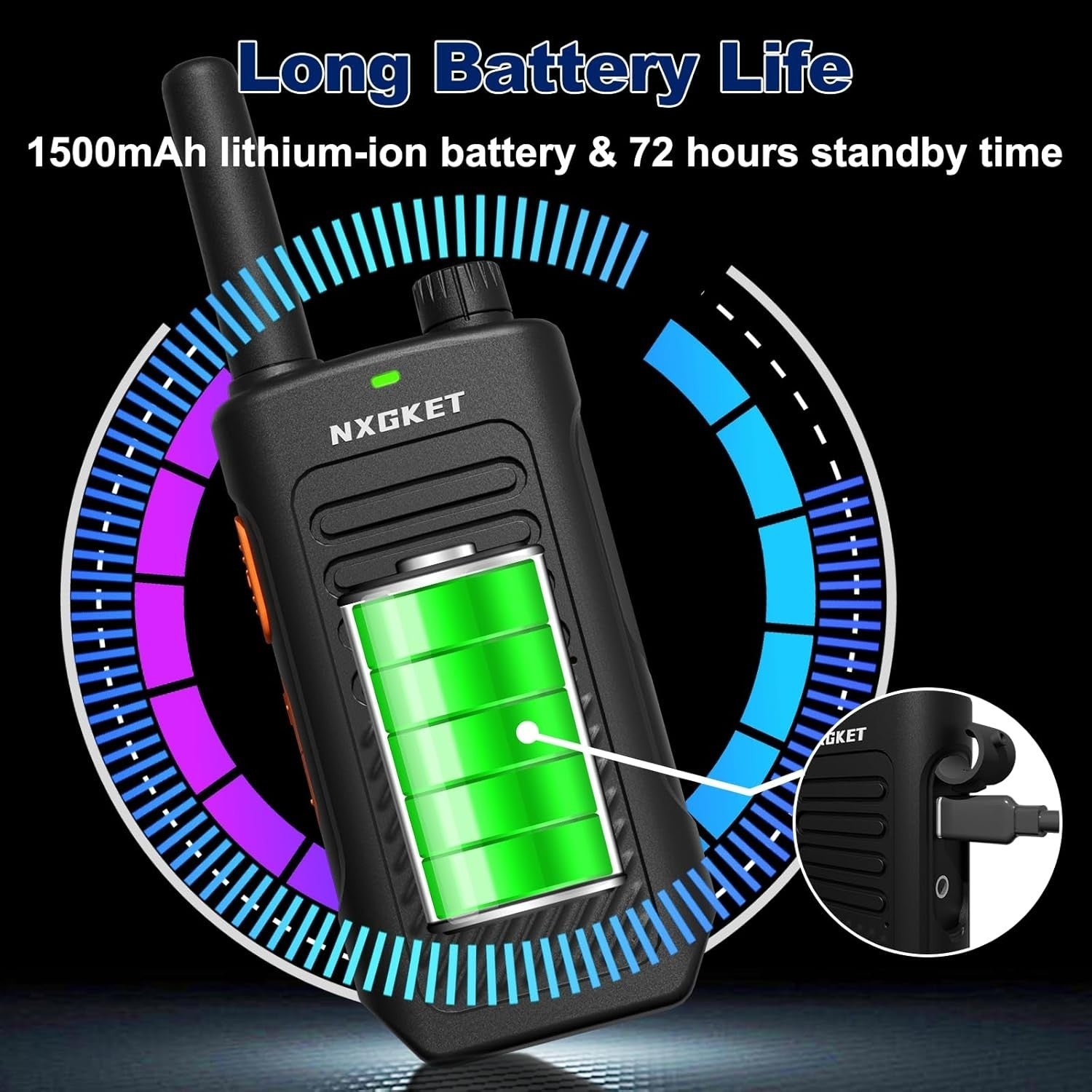 Long Range PMR446 Walkie Talkies Rechargeable 16 Channel 4 Pack