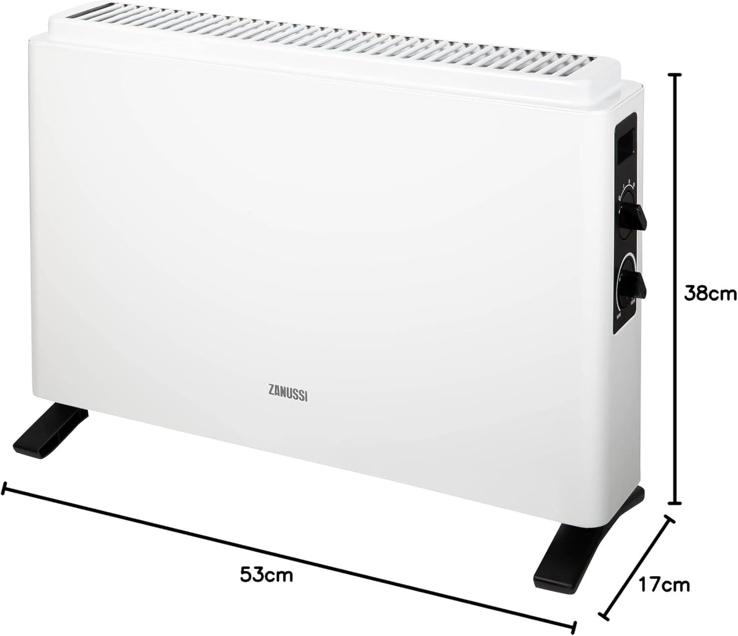 2000W White Electric Convector Heater Freestanding Radiator 3 Heat Settings