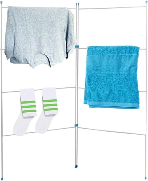 2 Fold Clothes Airer Drying Rack Indoor Outdoor Folding Laundry Rail
