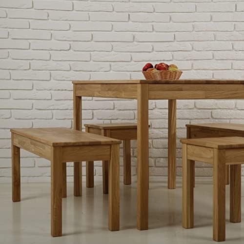 Oak Solid Wood Dining Bench Tomas - Durable Modern Wooden Seat 100x35x45cm