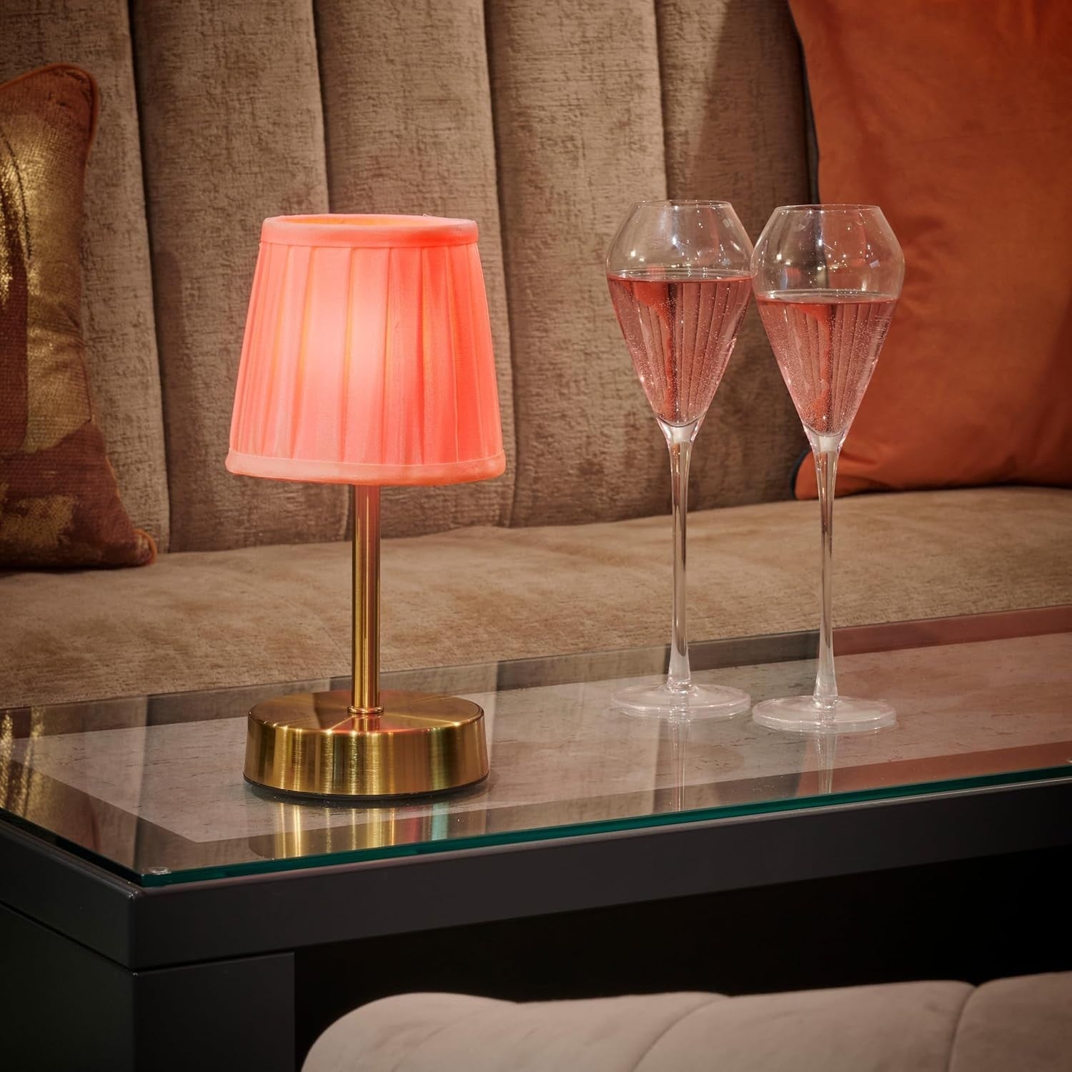 Wireless Rechargeable LED Table Lamps, Remote, Dimmable, Color-Changing, Set of