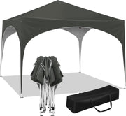3x3M Pop-Up Gazebo Folding Event Tent Waterproof UV-Protected Grey