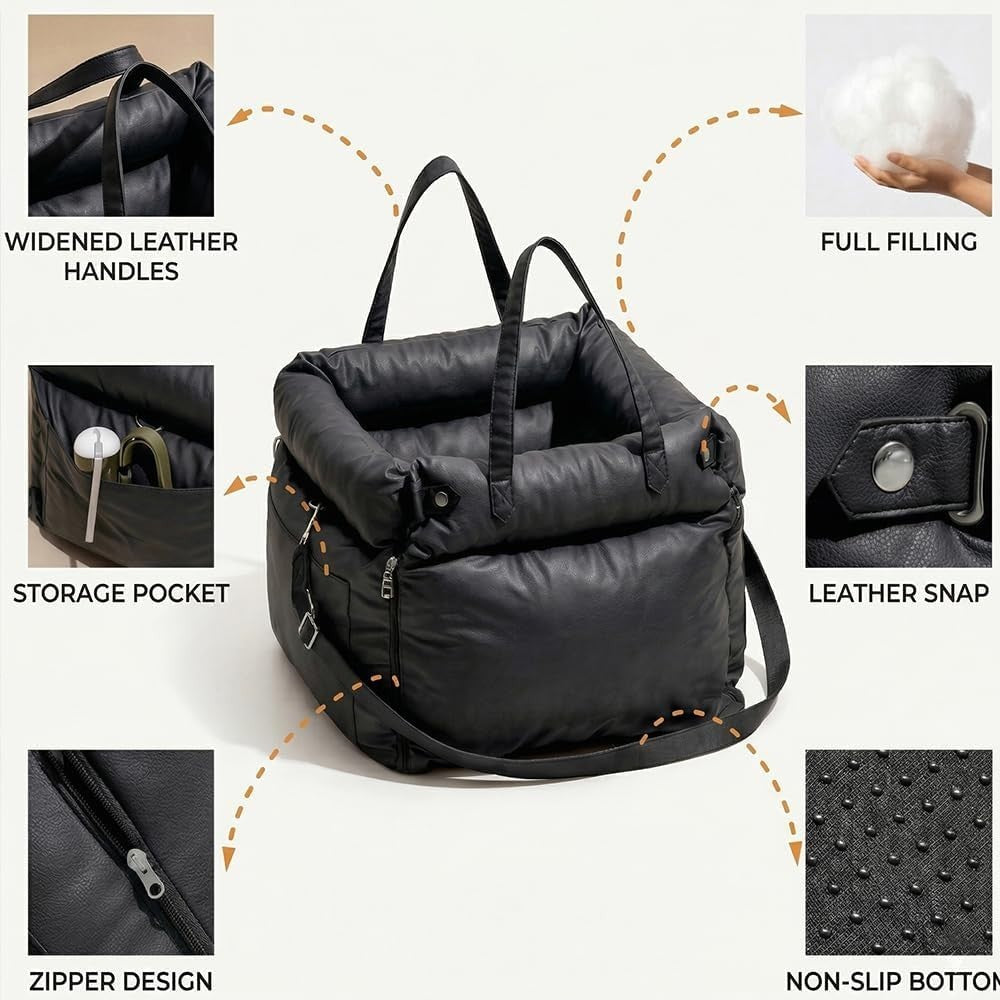 Waterproof Dog Car Seat 3 in 1 Booster Travel Bed Carrier 20kg Black